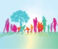 Silhouette of people in park Royalty Free Stock Photo