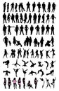 Silhouette people set