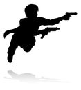 Action Movie Shoot Out Person Silhouette Royalty Free Stock Photo