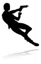 Action Movie Shoot Out Person Silhouette Royalty Free Stock Photo