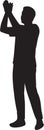 Silhouette of a Person Clapping Hands, Representing Applause, Approval, and Celebration Royalty Free Stock Photo