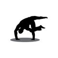 Silhouette of a person exercising