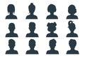 Silhouette person head. People profile avatars, human male and female anonymous faces. Vector user business portraits