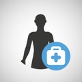 Silhouette person medical first aid icon design