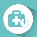 Silhouette person medical first aid icon design