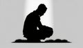 silhouette of a person praying