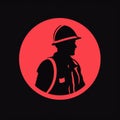 Minimalist Firefighter Icon In Noir Style With Feminist Iconography
