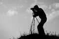 Silhouette of the photographer Royalty Free Stock Photo