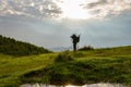 Silhouette photographer action during sunrise Royalty Free Stock Photo