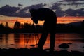 Silhouette of photographer framing a shot