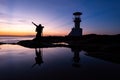 Silhouette Photographer With Lighthouse