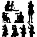 Silhouette of photographer vector