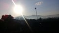 silhouette photos of the scenery in the morning in the center of Purworejo city, Central Java, Indonesia