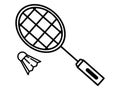 Silhouette picture of a badminton kit icon Royalty Free Stock Photo