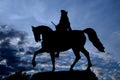 Silhouette Silhouette picture of the Equestrian Statue of George Washington in Common Park, Boston Royalty Free Stock Photo