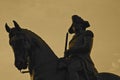 Silhouette picture of the Equestrian Statue of George Washington in Common Park, Boston