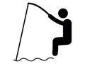 Silhouette picture of a fisherman icon Royalty Free Stock Photo