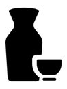 Silhouette picture of a Japanese Symbol of a Sake