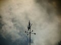 Silhouette of a pirate ship wind compass in a residential area