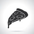 Silhouette pizza slice