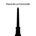 Silhouette of place de la Concorde in black isolated on a white background, vector illustration.