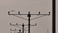 Silhouette of plane and airport runway lights Royalty Free Stock Photo