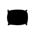 Silhouette Plump pillow for sleeping. Symbol of bed, home cozy interior. Outline icon of night sleep and rest. Black simple