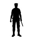 Silhouette Policeman isolated image. Police officer.