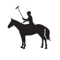 Silhouette polo playe Royalty Free Stock Photo