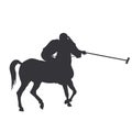 Silhouette of polo rider horse vector illustration Royalty Free Stock Photo