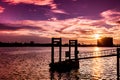 Silhouette of pontoon in Chaophraya river bangkok