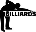 Silhouette pool player with billiards Royalty Free Stock Photo