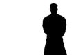 Silhouette Portrait of Soldier on a White Background