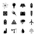 Silhouette Power and electricity industry icons