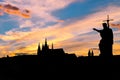 Silhouette of Prague Castle Royalty Free Stock Photo
