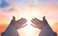 Hands of Jesus Christ silhouette Royalty Free Stock Photo