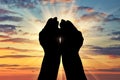 Silhouette of praying hands Royalty Free Stock Photo