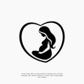 Silhouette Pregnancy Logo Design Vector Template Royalty Free Stock Photo