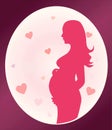 Silhouette of pregnant woman