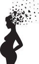 Silhouette of the pregnant woman