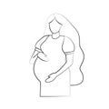 Silhouette of a pregnant woman. Royalty Free Stock Photo