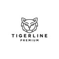 silhouette Premium Monoline Tiger head Logo Vector, modern animal badge emblem Symbol and icon, creative Design Company Royalty Free Stock Photo