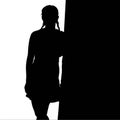 Silhouette of a Pretty Girl (vector) Royalty Free Stock Photo