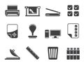 Silhouette Print industry Icons Royalty Free Stock Photo