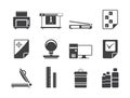 Silhouette Print industry Icons Royalty Free Stock Photo