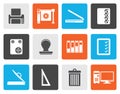 Silhouette Print industry Icons Royalty Free Stock Photo