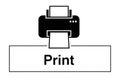 Silhouette of a printer icon with three dots on the side, positioned Royalty Free Stock Photo