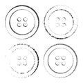 Silhouette prints or vector sewing buttons in black with different textures