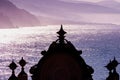 Silhouette of a, private residence, on Arcidosso seacoast, Tuscany, Italy, on sunny morning