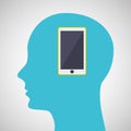 Silhouette profile business smartphone concept